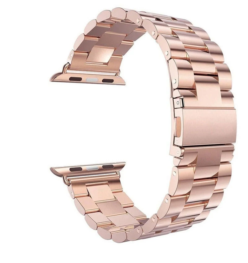 Для Apple Iwatch Series 1 2 3 4 ремешок из нержавеющей стали 38 мм 40 мм 42 мм 44 мм Складная Пряжка замена Браслет ремешок на запястье ремни