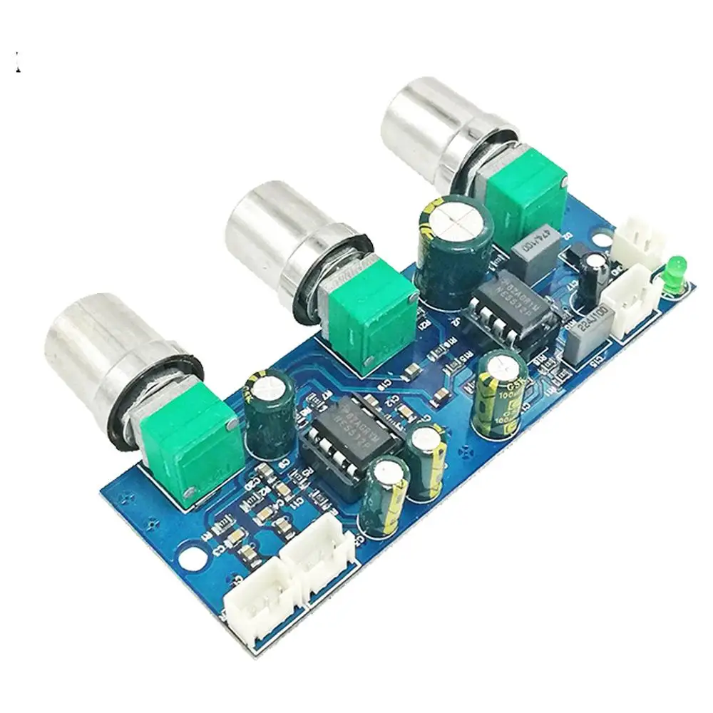 NE5532 Super Bass Preamp Board Dual Channel Single Power Low Pass Filter Board Preamp Board DC10-24V afbeelding