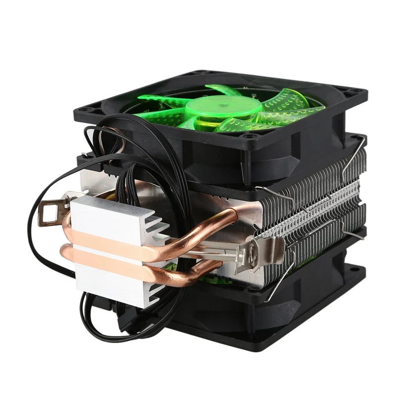 Lanshuo Pure Copper 2 Heat Pipe For 1366 1155 775 Intel/Amd Multi-Platform Cpu Radiator 4 Wire With Light Double Fans