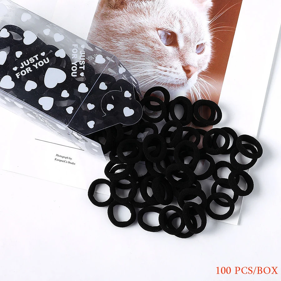 Haimeikang 100 шт./кор. Для женщин нарисованной длинноволосой девочкой, Scrunchies Карамельный цвет эластичная повязка для волос; эластичная повязка резинки для волос аксессуары для волос - Цвет: A