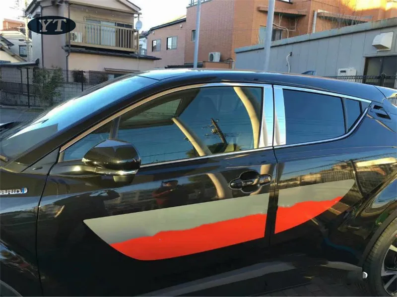 Авто среднего окна обрамление стойки для зеркала отделка для toyota C-HR, ABS хром, 4 шт