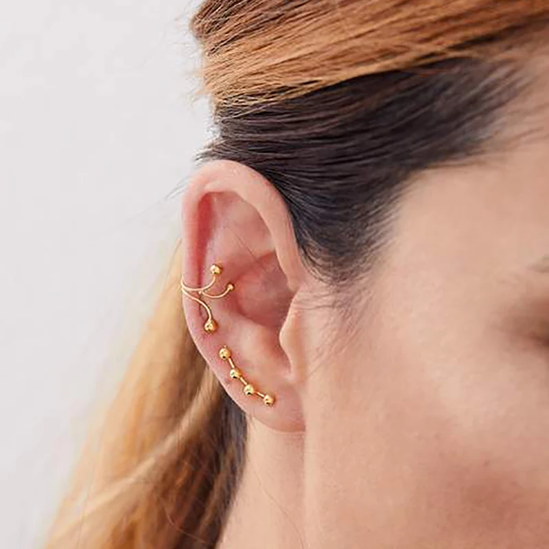 2021 gold-plated Ear Jackets Climbers Clip Earrings For Women CZ Zircon Stud Earring Earcuffs Men Jewelry Wholesale