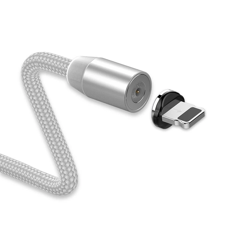 Магнитный usb-кабель для быстрой зарядки для Iphone TYPE-C, Micro USB, Android, IOS, линия передачи данных для Xiaomi Redmi, samsung, магнитный шнур - Цвет: Silver for IOS