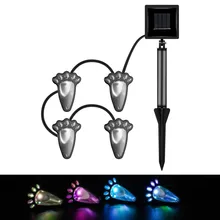 Уличный водонепроницаемый 4LED цветной солнечный светильник, лампа для ног, светильник для украшения сада, светильник для дома, аксессуары для дома