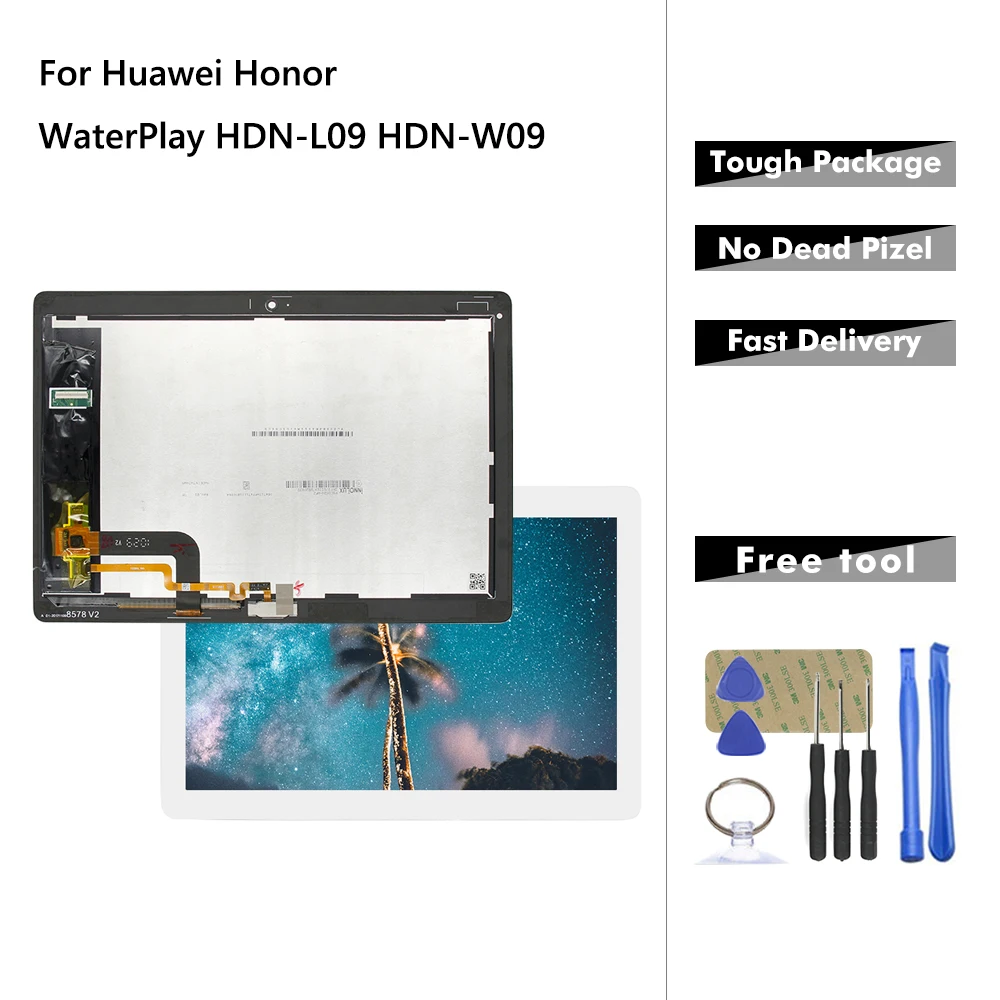 10,1 ''ЖК-дисплей для huawei Honor водонепроницаемый HDN-L09 HDN-W09 сенсорный экран дигитайзер панель Стекло сенсорный ЖК-дисплей в сборе+ Инструменты