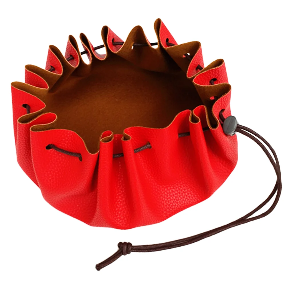 15'' Large Leather Draw String Bushcraft Tinder Storage Pouch Camping Hiking Survival Gear Organizer Holder Bag