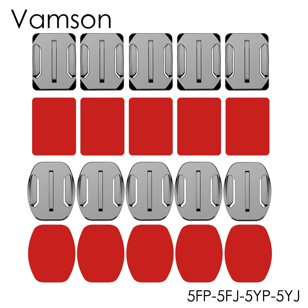 5FP-5FJ-5YP-5YJ Vamson крепления на клейкой основе 3M клейкий для экшн-камеры GoPro Hero 7 6 5 4 для DJI OSMO экшн изогнутое крепление для камеры крепления клеящиеся подушечки для спортивной экшн-камеры Xiaomi Yi VP106 - Цвет: 5FP-5FJ-5YP-5YJ