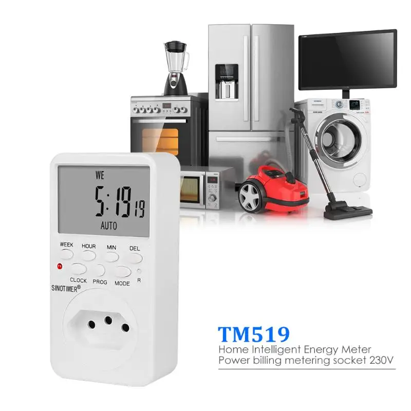 TM519 ЖК-экран Еженедельный программируемый цифровой таймер реле контроллер