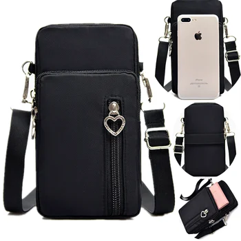 

SquareMini Bag Vertical Phone Bag Women's Messenger Bag Multifunctional Sports Arm Single Shoulder Crossbody Hanging Neck Purse
