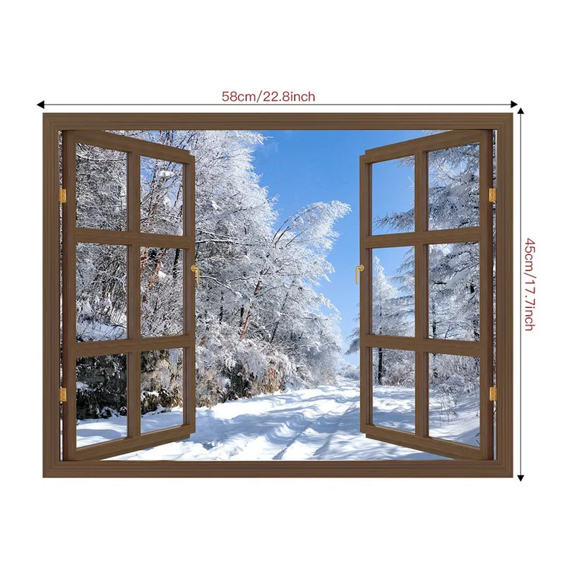 Wall Stickers Decor Snow Scene 3D Wall Sticker Home DIY Decals Floor Decoration Stickers Muraux Pour Enfants Chambres 40DEC2408