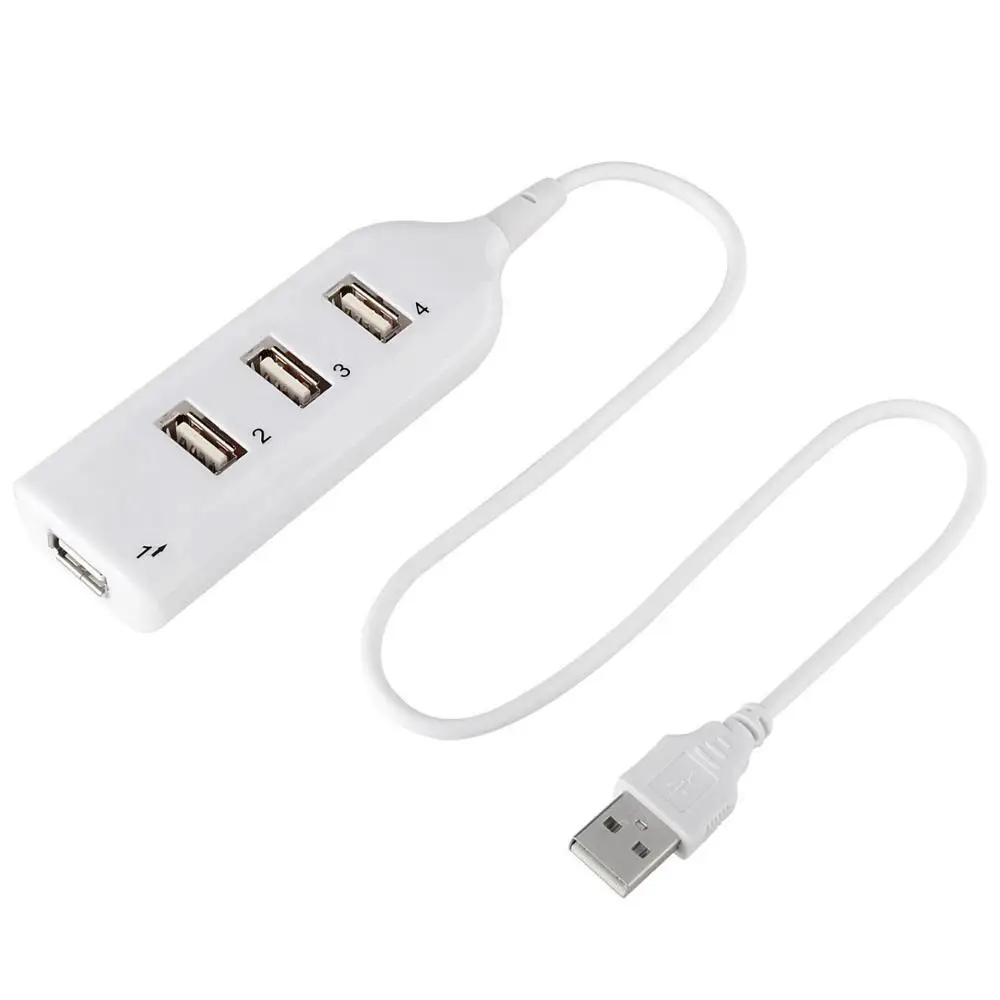VIPATEY USB Hub Высокоскоростной 4 Порты и разъёмы USB разветвитель Мульти USB 2,0 Порты и разъёмы мини концентратор для MacBook Pro Тетрадь PC USB флеш-накопители мобильный жесткий диск и многое другое - Цвет: White USB2.0
