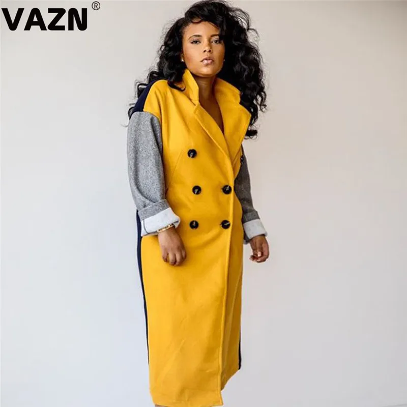 VAZN BN9200 открытое пальто Новая Осенняя Повседневная красочная модная уличная шея с длинным рукавом Офисная Женская рубашка