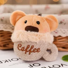 2pcs 15cm Dorable Plush Animal Shape Bear Keychain Stuffed Colorful Rabbit Pendant Lovely Elephant for Girl and Children Gifts