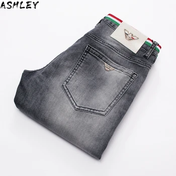 

Mens New Arrivals Jeans Slim Straight Regular Fit Stretch 2020 Summer Denim Pants Jeans Men Vintage Cowboys Top Quality
