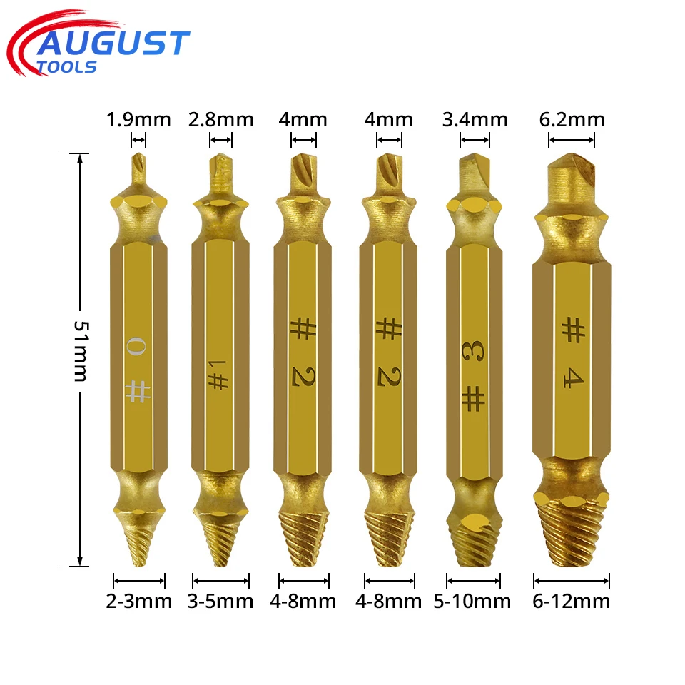 4/6Pcs Damaged Screw Extractor Speed Out Drill Bits Tool Set Broken Bolt Remover Easily Take Demolition Tools With Box | Инструменты