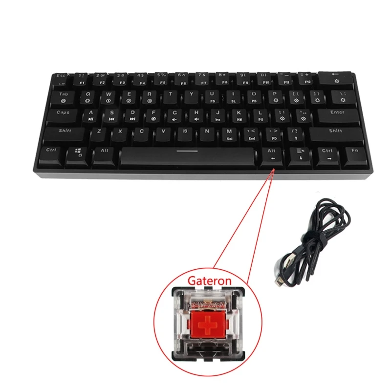 

SK61 61 Key Mechanical Keyboard USB Wired LED Backlit Axis Gaming Mechanical Keyboard For Desktop