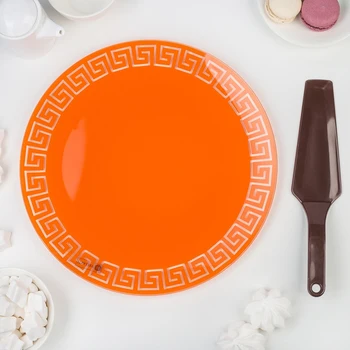 

Dish with a Versace spatula, d = 30 cm, orange color, gift wrapping