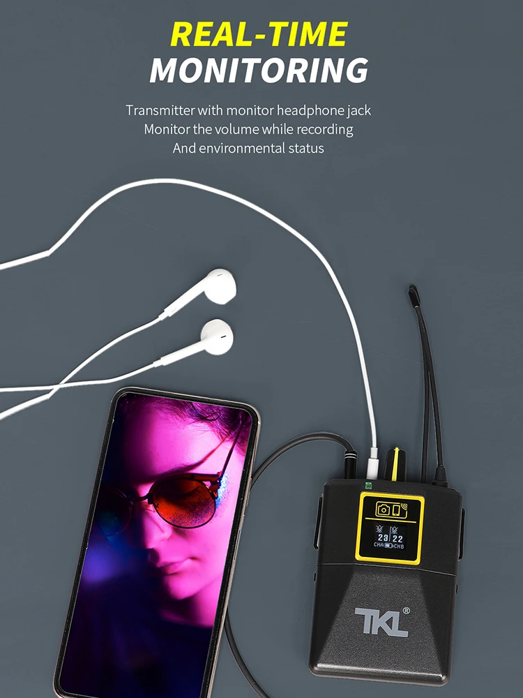 TKL PRO UHF Wireless Lavalier Lapel Microphone