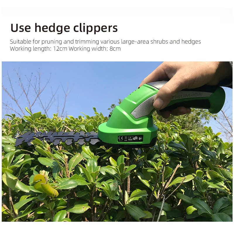 Bush Trimmer Cordless Hedge Trimmer 2-in-1 Grass Shears Handhel... – Grandado Hedge Trimmers Cordless With Battery