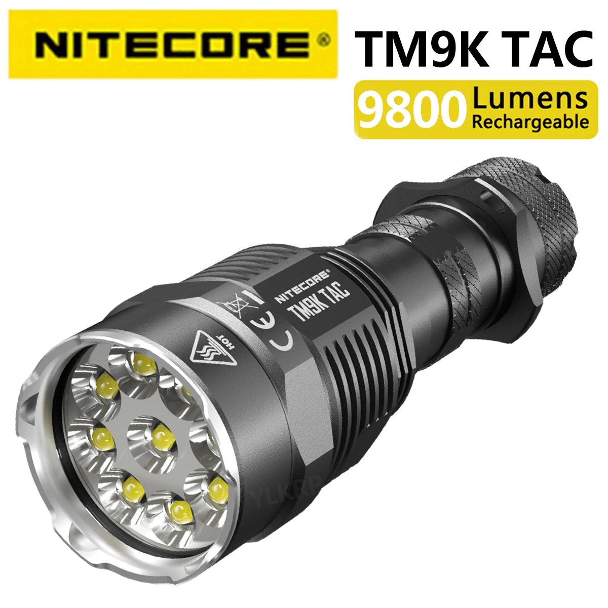 Nitecore-強力なライトtm9k tac 9800ルーメン,戦術的な懐中電灯,内蔵 