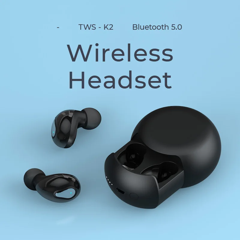 Bluetooth наушники Беспроводной K2 с микрофоном спортивные Водонепроницаемый TWS