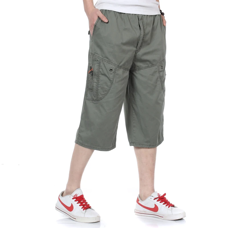 205 Green gray Модные мужские летние пляжные шорты, хлопковые повседневные шорты, мужские Свободные мешковатые короткие шорты размера плюс 4XL 5XL - Цвет: 205 Green gray