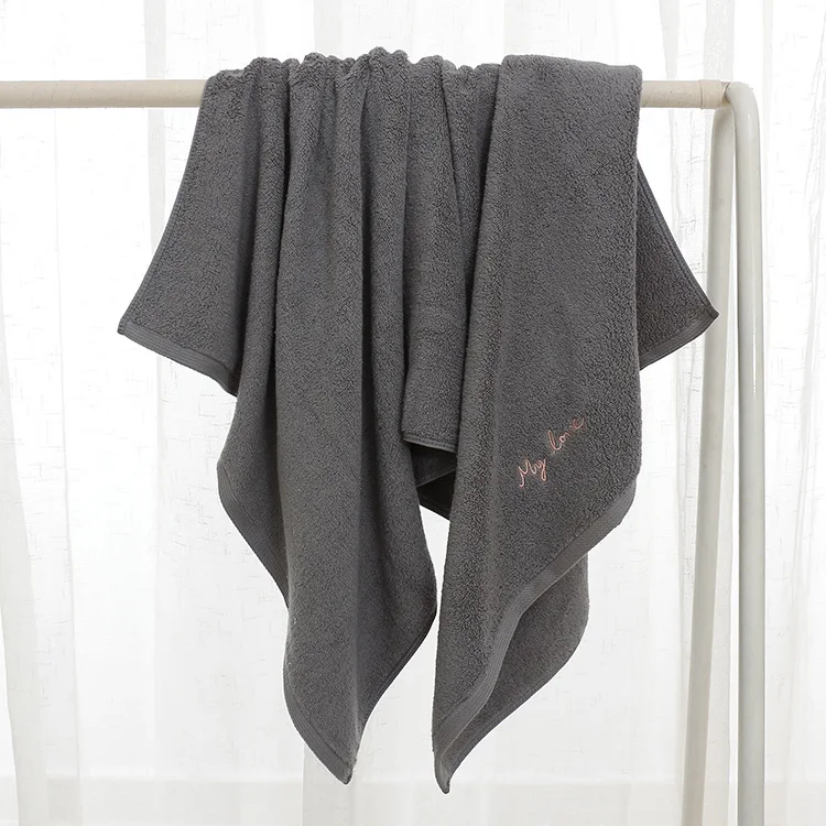 Gray 70X140 см хлопок Впитывающее банное полотенце мягкое полотенце для душа мягкая быстросохнущая мочалка - Цвет: Gray