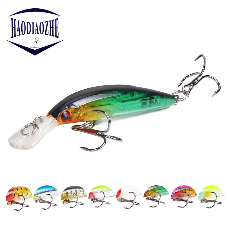  HAODIAOZHE Fishing Lure Minnow Deep Swim Hard Bait 7CM 3.5G Floating Iscal Artificial Fishing Wobbl