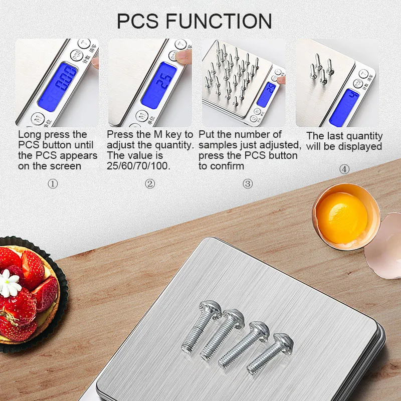 Stainless Steel Digital Kitchen Weight Scale for Bake Food Jewelry Two Trays Weighing Scale Kitchen Accessories Measuring Tool