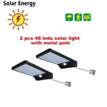 

2/4pcs 48 LED 3 Modes Garden Solar LED Lights Outdoor Solar Lamp Motion Sensor 270 Degree Waterproof IP65 Solar Security Light s