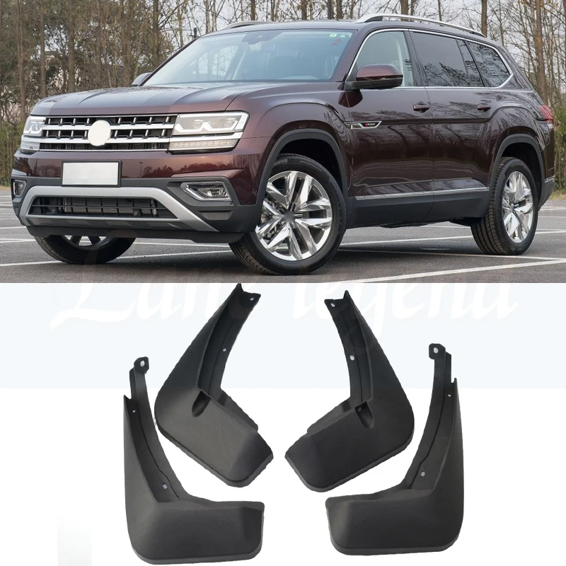 Plastic Accessories Exterior Mud Flaps Splash Guard 4PCS For Volkswagen VW Atlas 2017 2018 2019