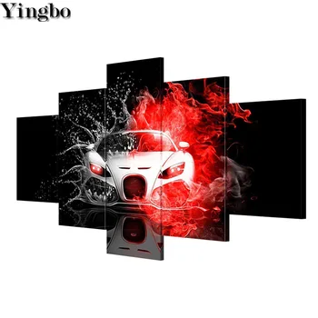 

Abstract flame car pattern full square/round Diamond Painting cross stitch Diamond mosaic embroidery rhinestone decoracion 5 pcs