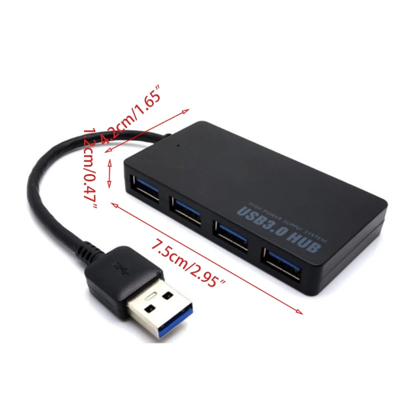 4-портовый концентратор USB 3 0 5 Гбит/с портативный компактный для ПК ноутбука