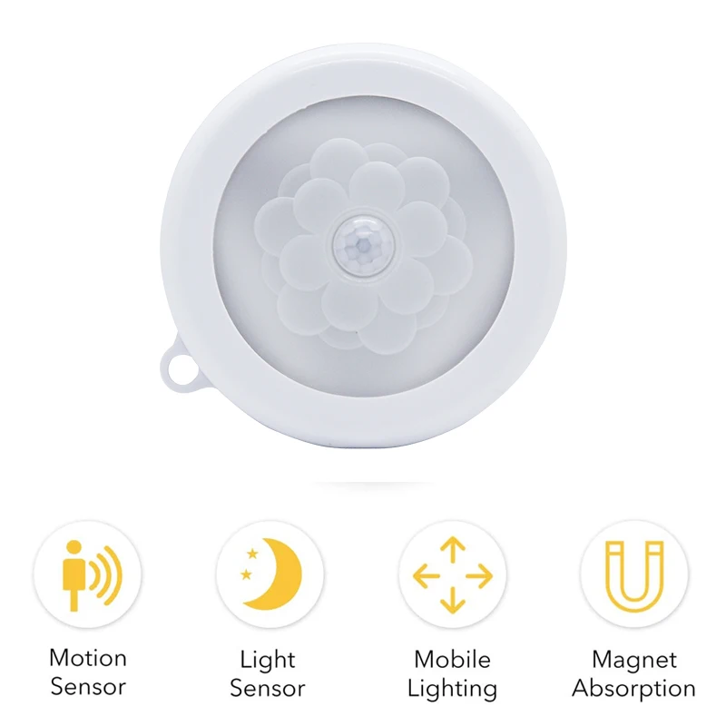 

LED Night Light Lamp With Motion Sensor Wall Light for Toilet Bedroom Home Kids Baby Children's Night Light Battery Powered Lamp