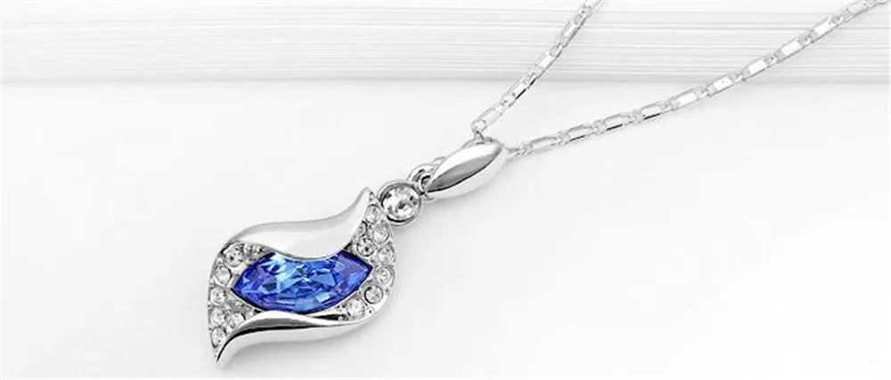 Модный Ювелирный Набор из кристаллов Swarovski, длинные висячие серьги, ожерелье, подвески, Женские аксессуары для свадебной вечеринки, подарок-2811