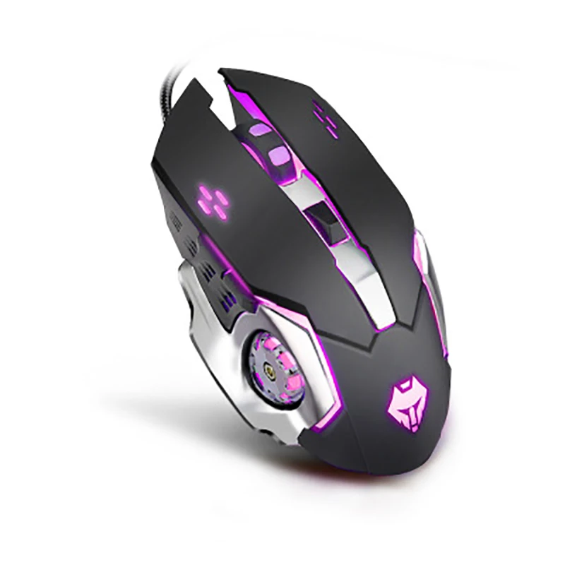 Игровая клавиатура с подсветкой 104 клавиш, проводная USB клавиатура RGB для планшета, Настольная Механическая сенсорная игровая мышь, Просвечивающая - Цвет: Black Mouse
