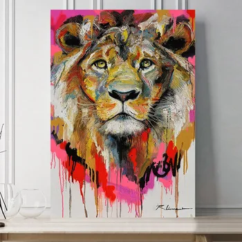 

HOT SALE Hanging Wall Art Simple Fashion Simple Painting Colorful Animal Modern Living Room Decoration