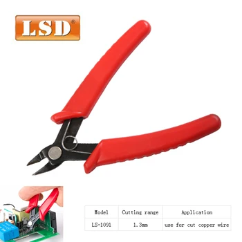 diagonal nippers LS-1091 electric cooper side cutter 1.3mm long nose cable cutter plier electrical wire pliers 1