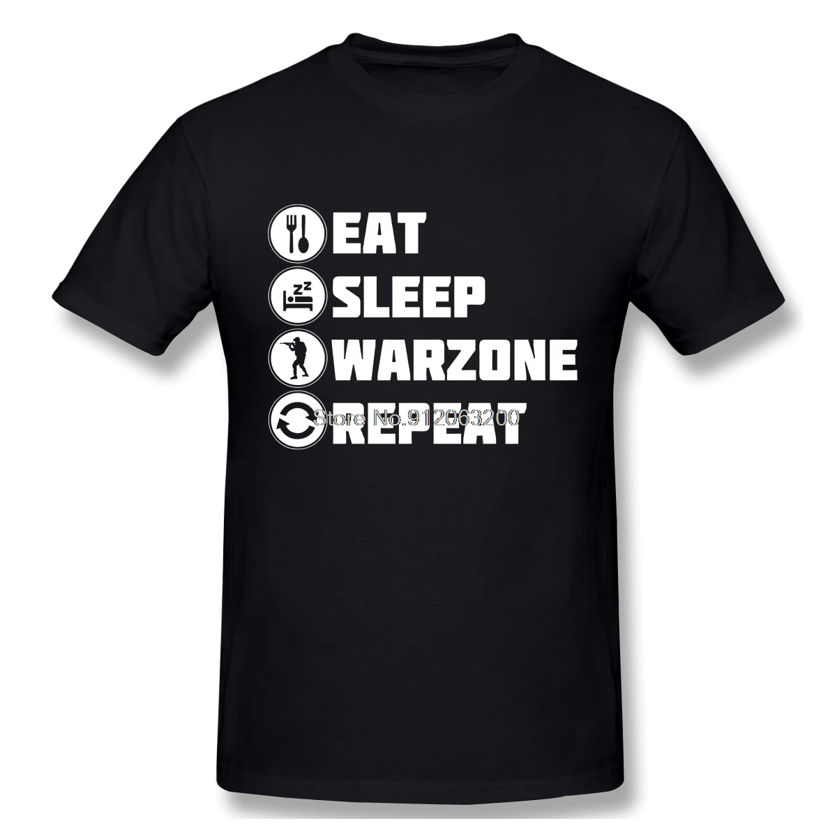 Футболка мужская с надписью Call Of Duty Eat Sleep хлопковая рубашка повтором Warzone