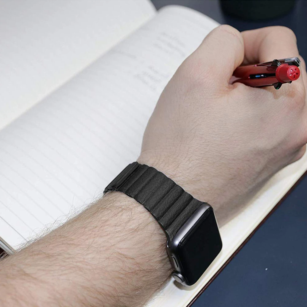 Кожаный ремешок-петля для apple watch 42 мм сменные браслеты iWatch серии 5 4 3 2 1 Ремешки для наручных часов браслет 44 мм 40 мм 38 мм