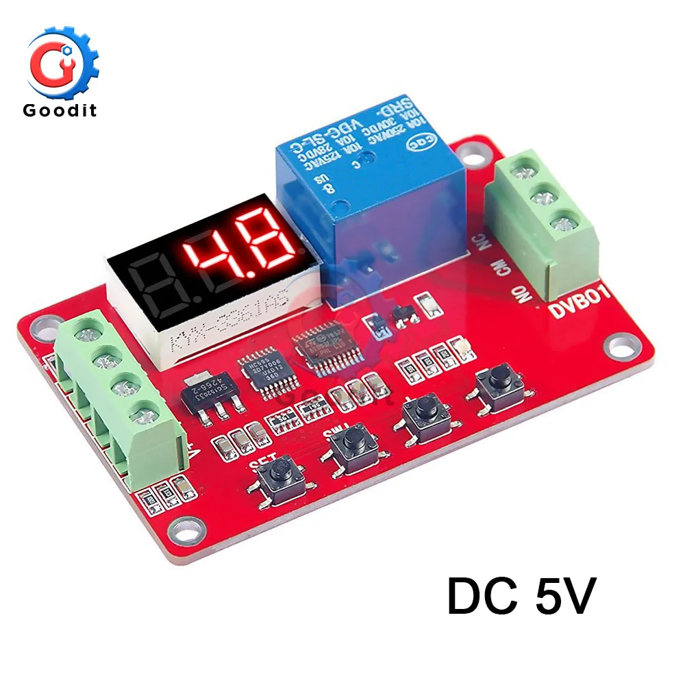 DC 5V DVB01 цифровой дисплей окно Компаратор напряжения измерения заряда и разрядки над напряжением под ограничением Напряжения DC 5 в 12 В 24 В - Цвет: DC 5V