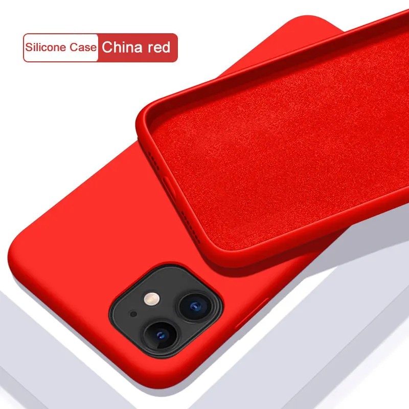 Роскошный Ударопрочный силиконовый чехол - Цвет: China red