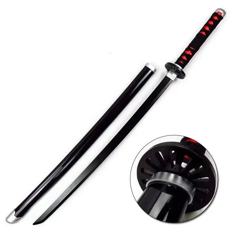 LeiSheng 1:1 Demon Slayer Weapon Tanjirou Black Sowrd Kimetsu no Yaiba Sword Cosplay Ninja Knife 104cm Prop Anime Model | Тематическая