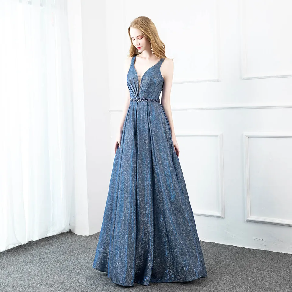 denim formal gown