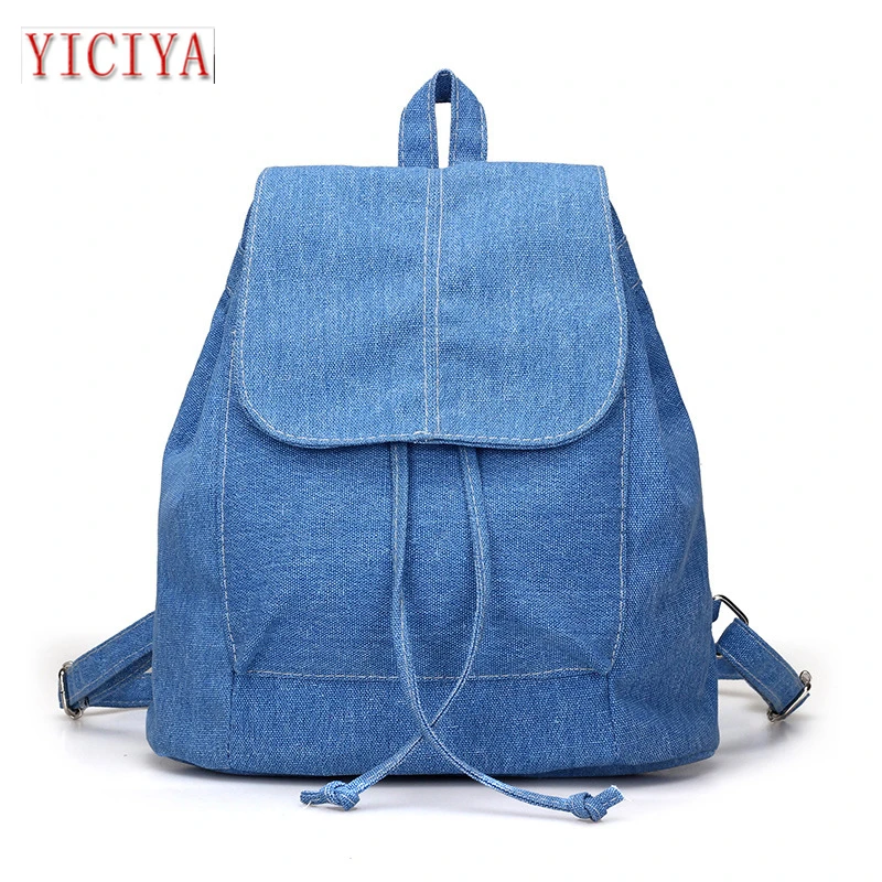 

Female Small Backpacks Drawstring School Bags For Teenagers Girls New Denim Canvas Women Backpack Rucksack Mochila Feminina
