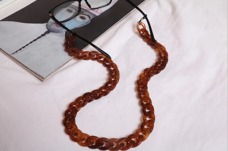 Imixlot Neue Breite Bernstein Acryl Gläser Kette Frauen Lesebrille Hängenden Hals Kette Largand Sonnenbrille Kette Brillen Strap – Detail 17