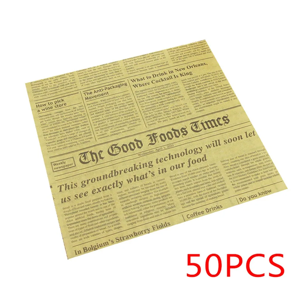 XW03399 New 50Pcs Wax Paper Food Grade Grease Paper Food Wrappers For bakery Bread Sandwich Burger Fries Oil Wrapping Paper Baking Tool - Цвет: XW03399