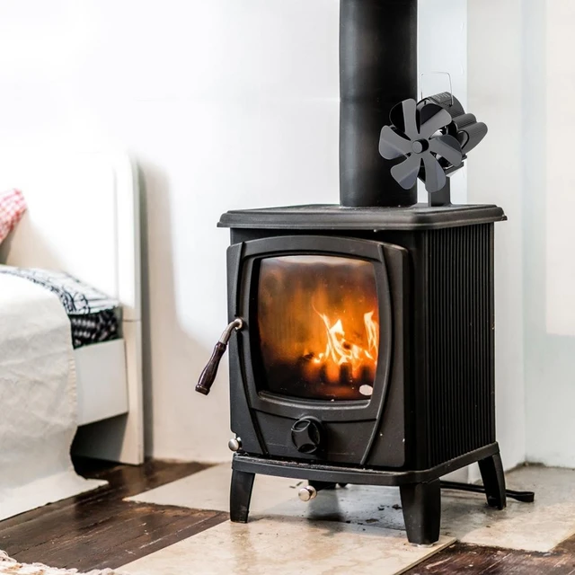 6 Propeller Stove Fan Silent Efficient Heat Distribution Fan Wall-mounted  Iron Pipe Twin Fireplace Fan With Clamp For Log Burner - AliExpress