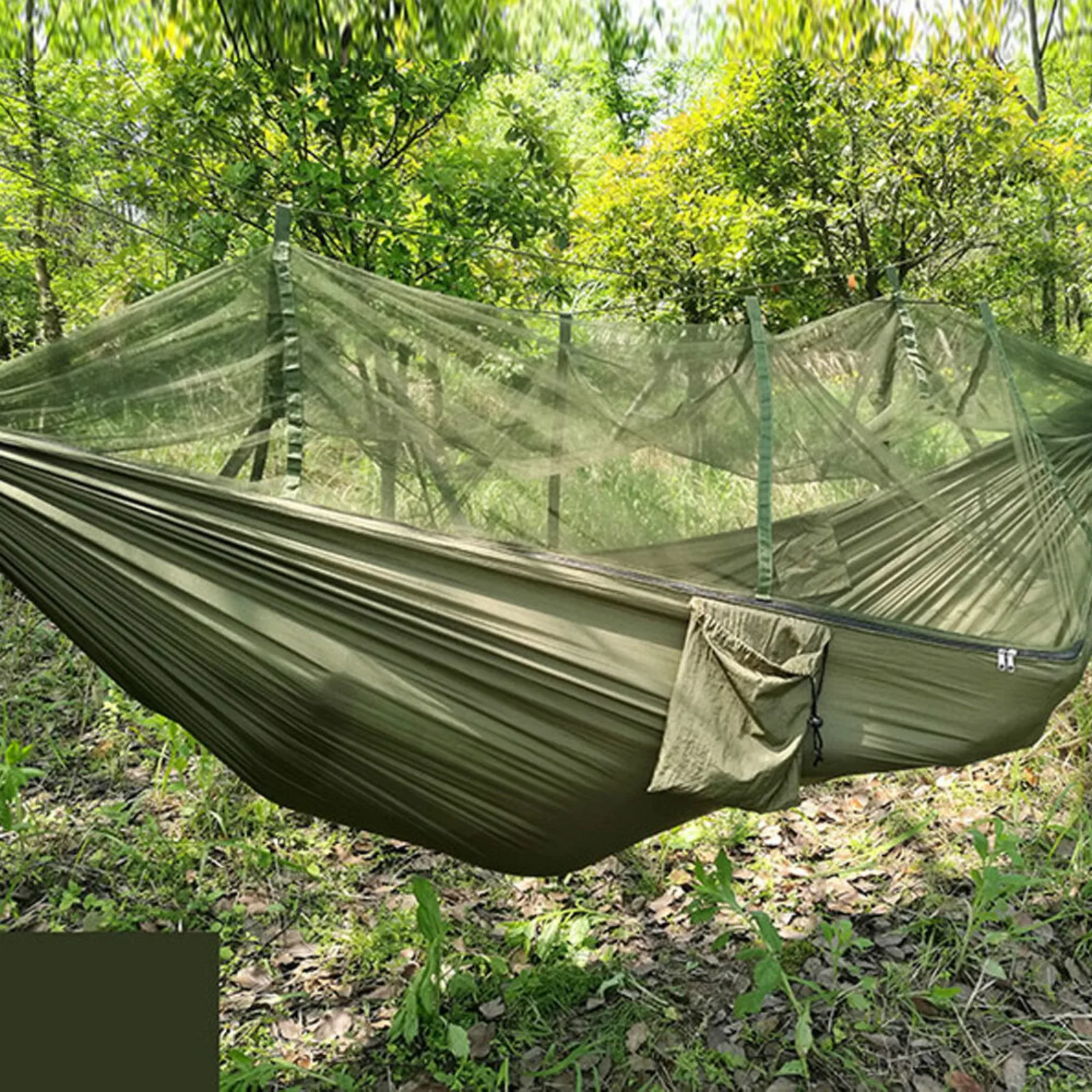 Portable Outdoor Travel Camping Hammock with Mosquito Net High Strength Parachute Fabric Hanging Bed Hunting Sleeping Swing Tool