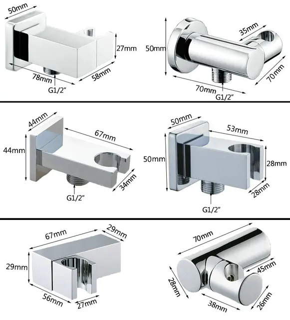 Adaptateur Coudé Douche En Laiton Chromé - Filetage G1/2 - Pour Remplacer Pommeau Ou Bras De Douche
